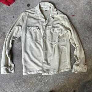 American Eagle tan button up shirt